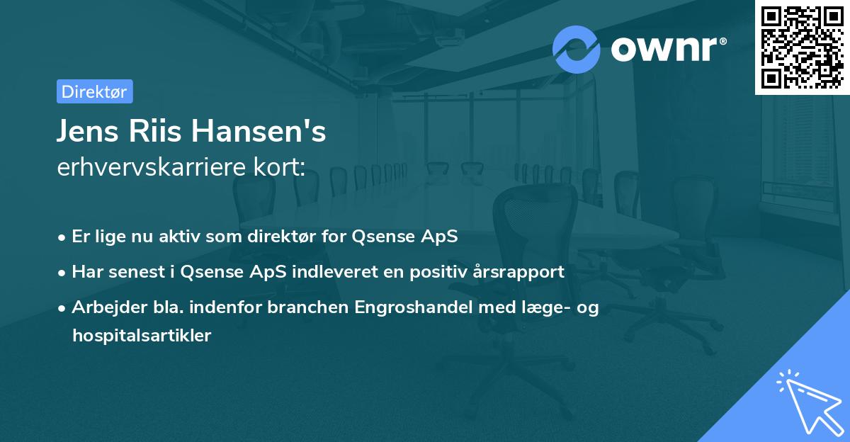Jens Riis Hansen's erhvervskarriere kort