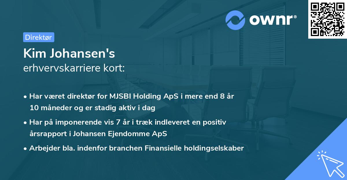 Kim Johansen's erhvervskarriere kort