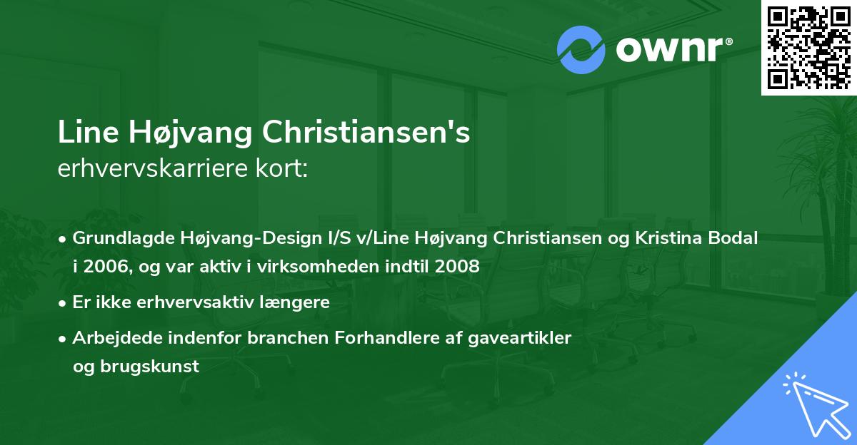 Line Højvang Christiansen's erhvervskarriere kort