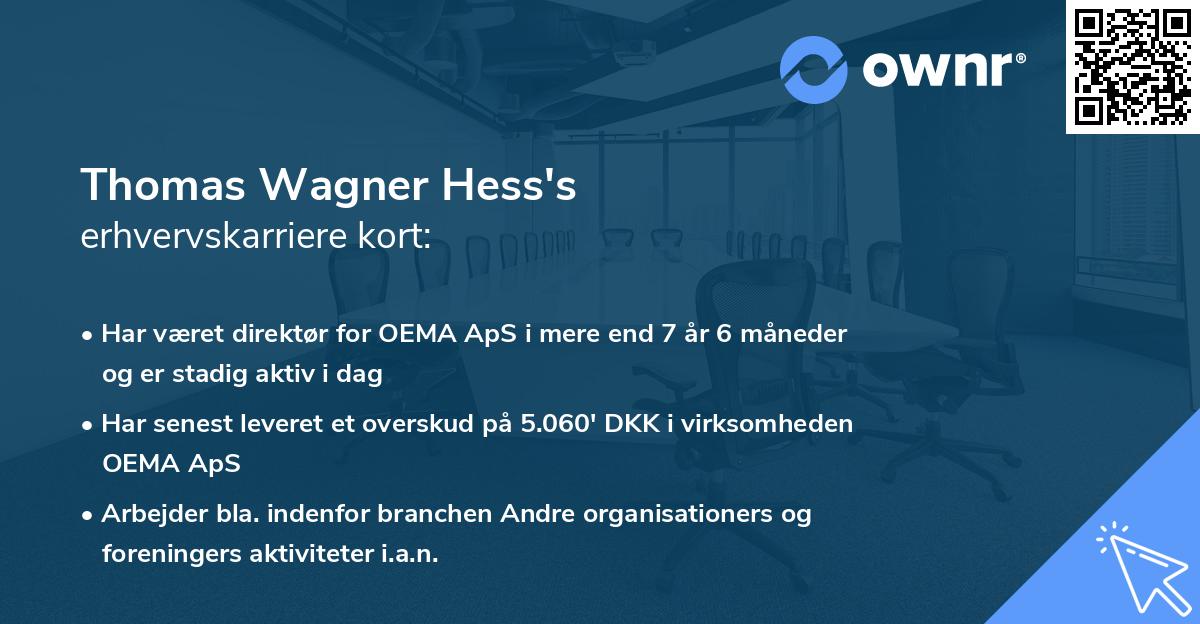 Thomas Wagner Hess's erhvervskarriere kort