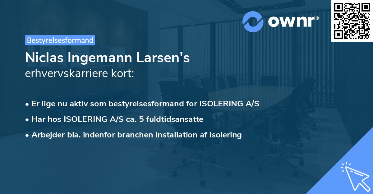 Niclas Ingemann Larsen's erhvervskarriere kort