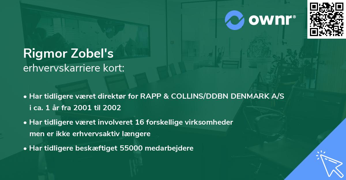 Rigmor Zobel's erhvervskarriere kort
