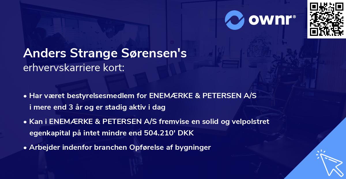 Anders Strange Sørensen's erhvervskarriere kort