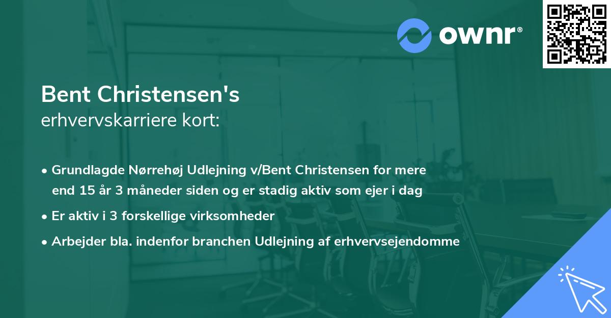 Bent Christensen's erhvervskarriere kort