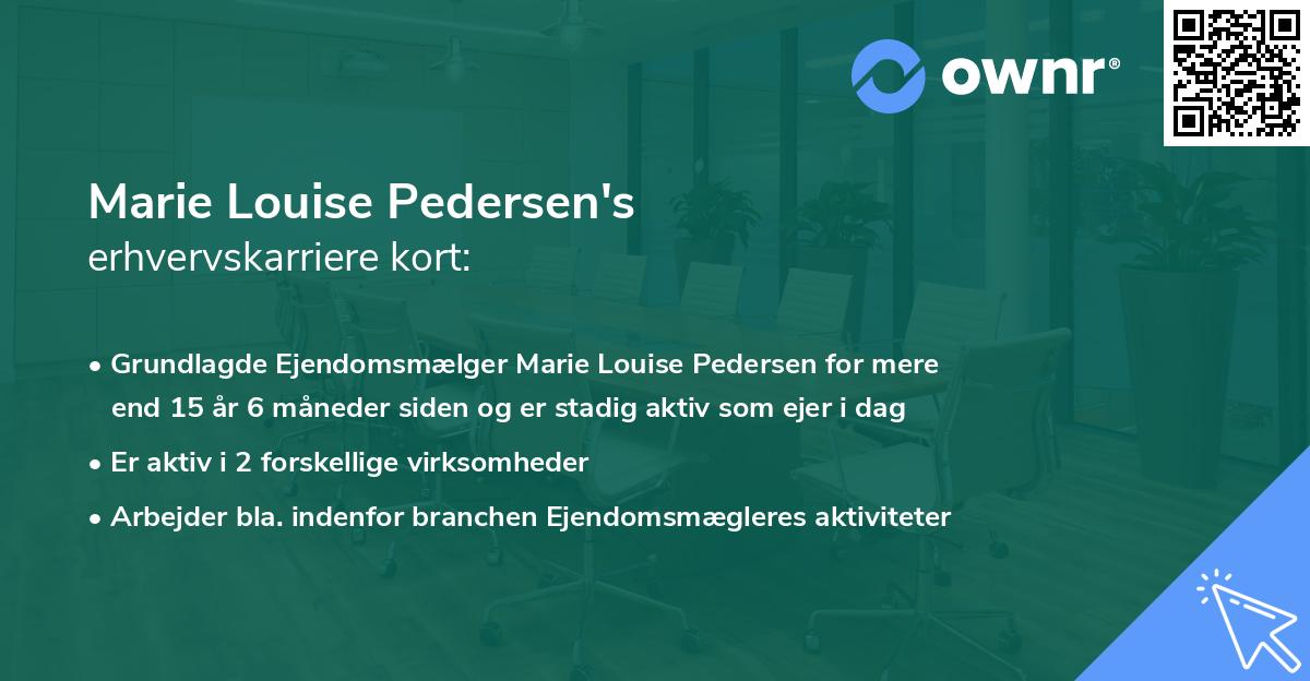 Marie Louise Pedersen's erhvervskarriere kort