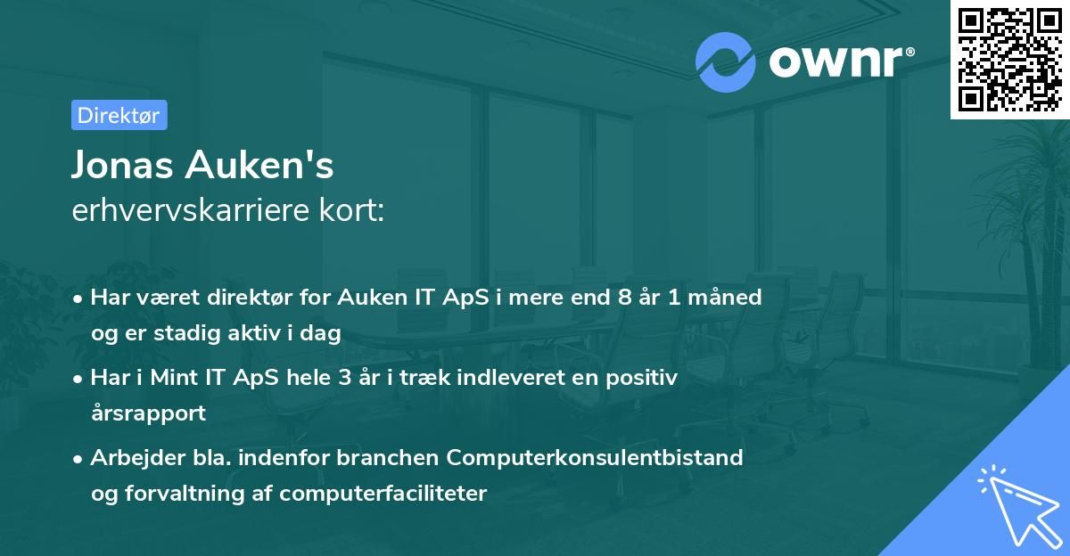 Jonas Auken's erhvervskarriere kort