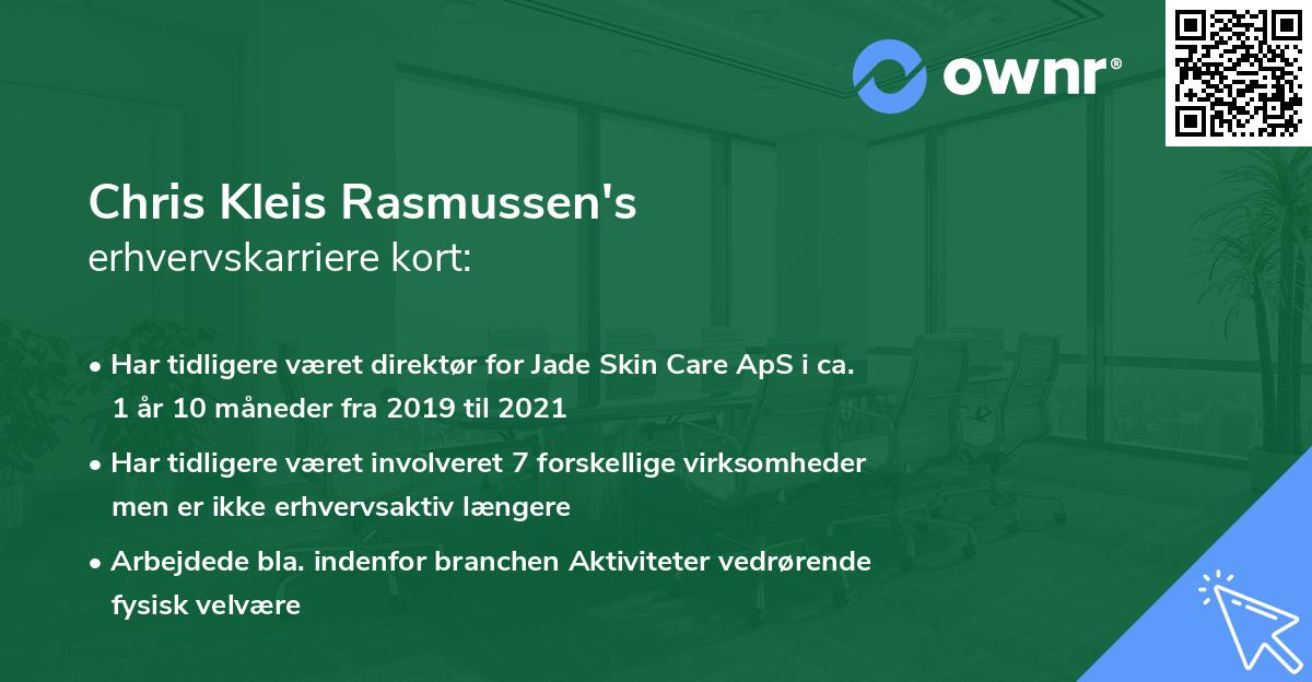Chris Kleis Rasmussen's erhvervskarriere kort
