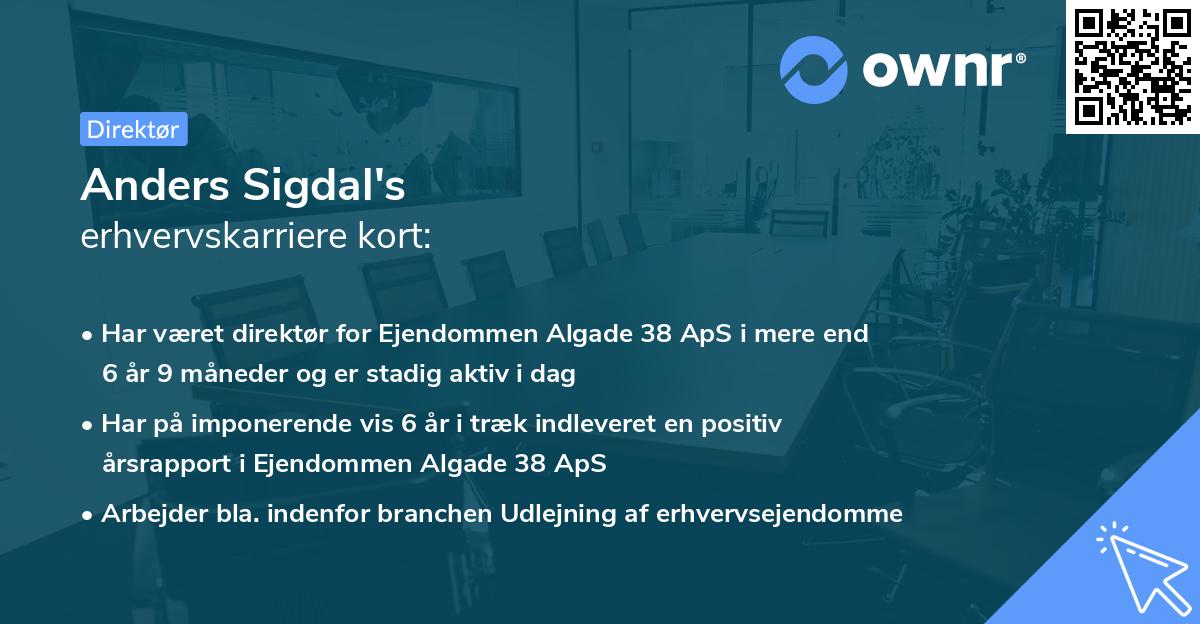 Anders Sigdal's erhvervskarriere kort