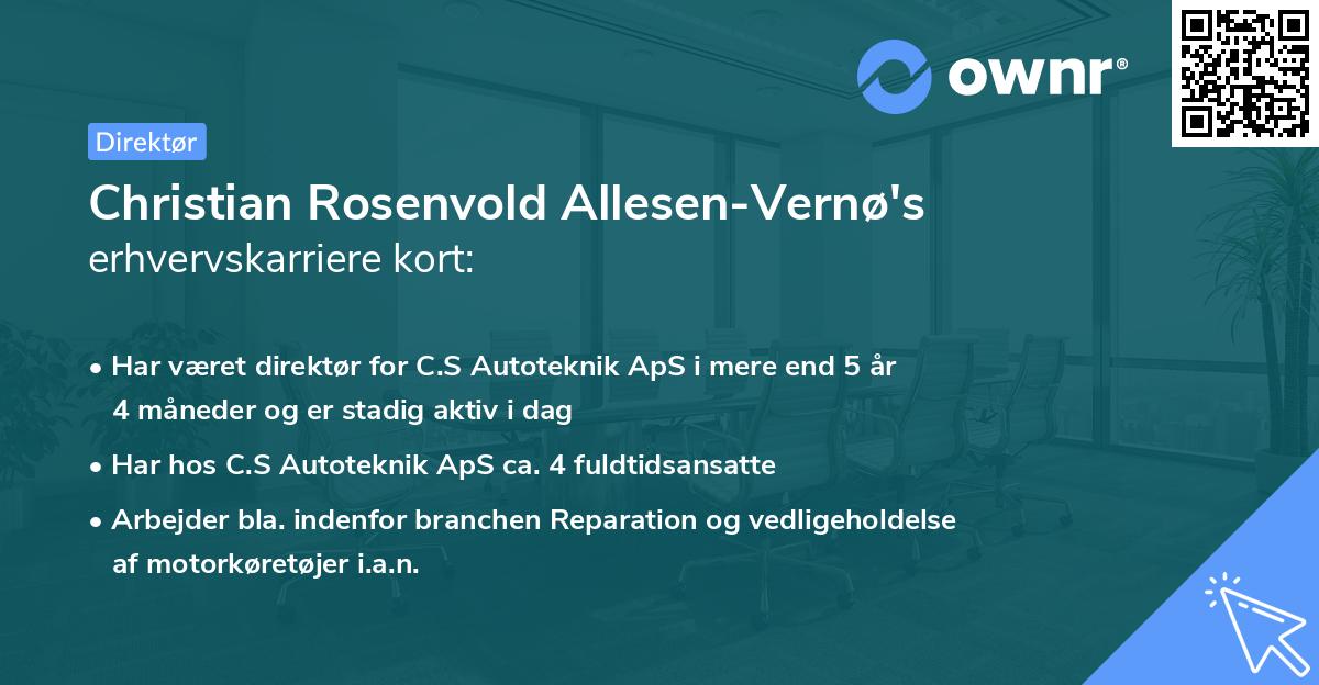 Christian Rosenvold Allesen-Vernø's erhvervskarriere kort