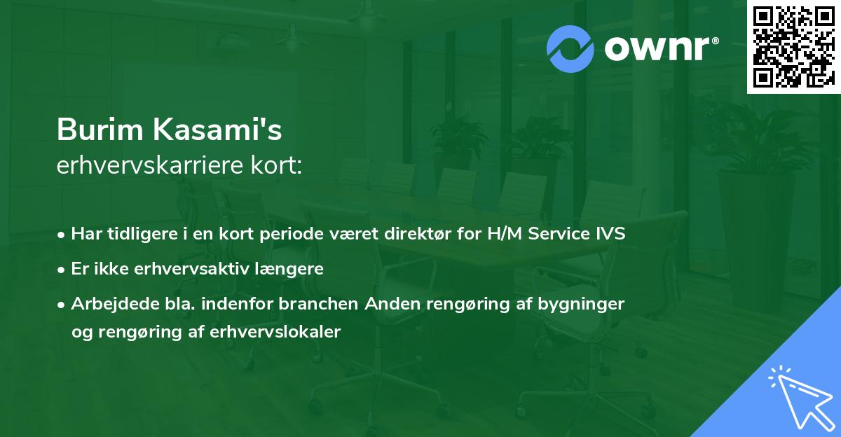 Burim Kasami's erhvervskarriere kort