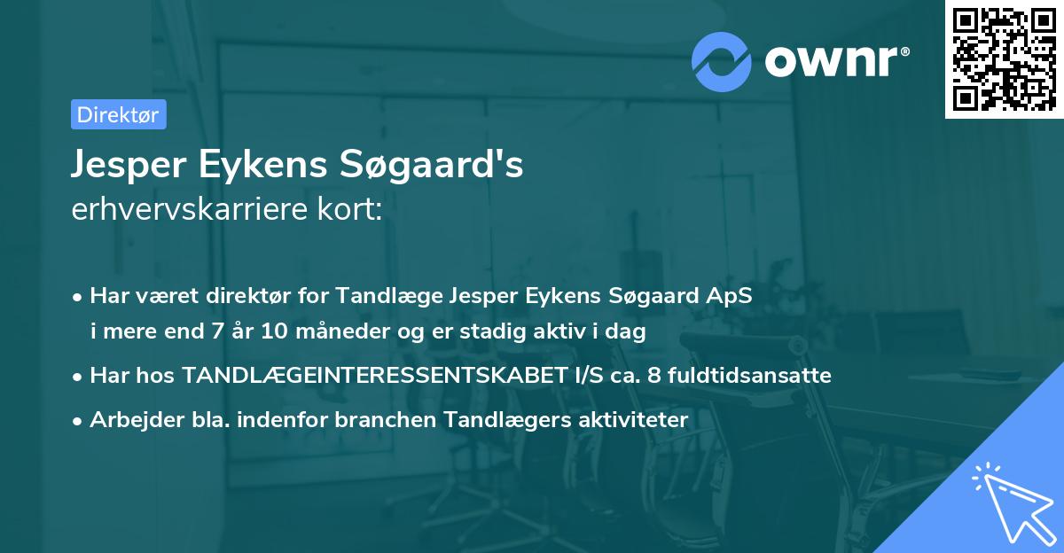 Jesper Eykens Søgaard's erhvervskarriere kort