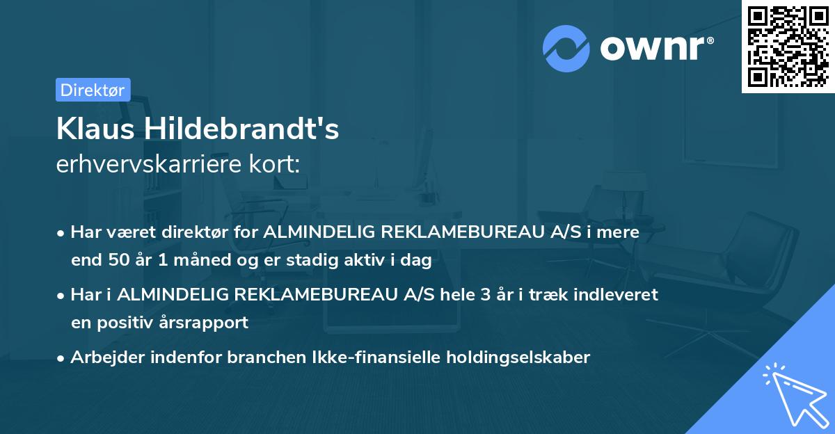 Klaus Hildebrandt's erhvervskarriere kort