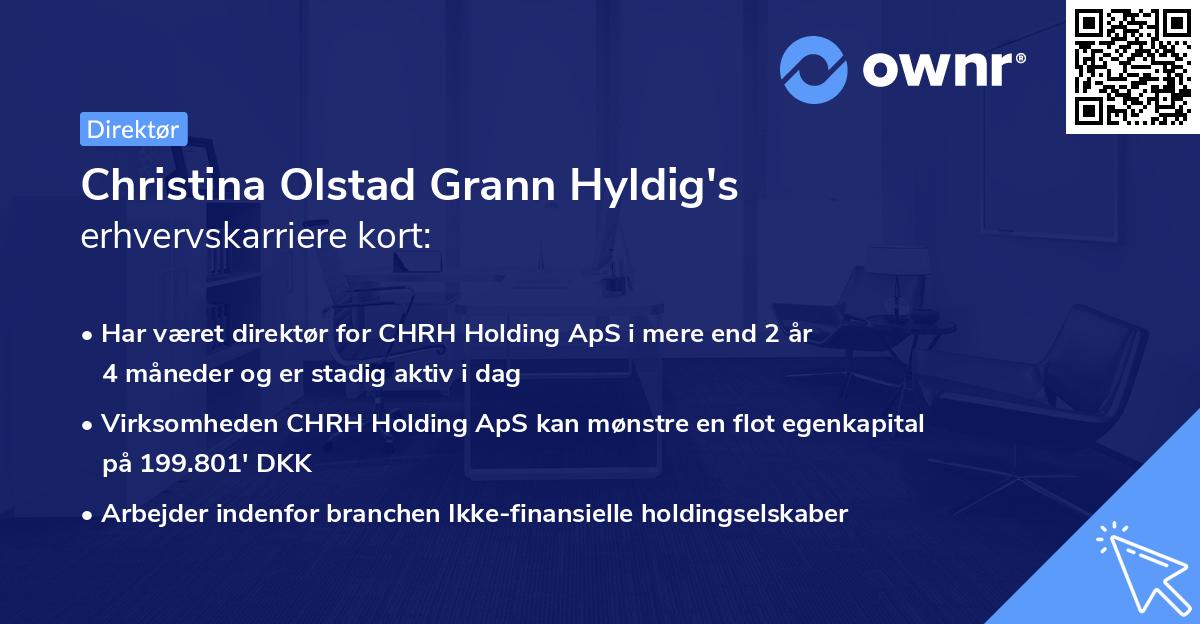 Christina Olstad Grann Hyldig's erhvervskarriere kort