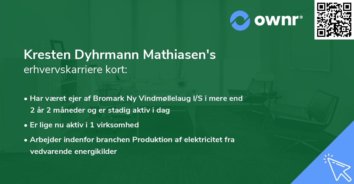 Kresten Dyhrmann Mathiasen's erhvervskarriere kort