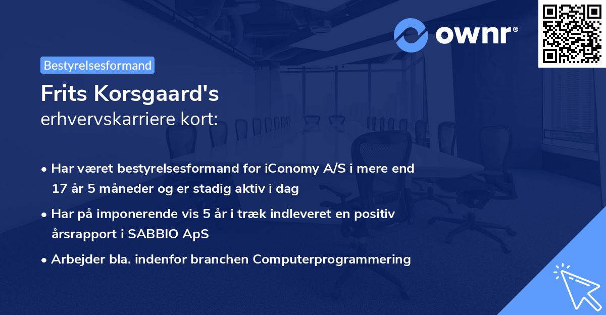 Frits Korsgaard's erhvervskarriere kort