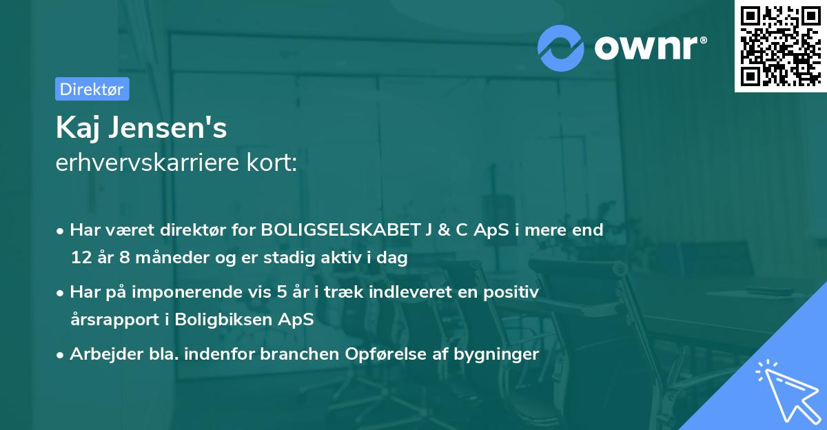 Kaj Jensen's erhvervskarriere kort