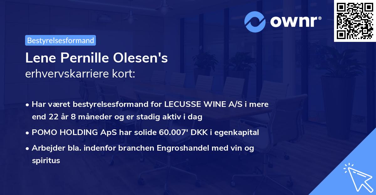 Lene Pernille Olesen's erhvervskarriere kort