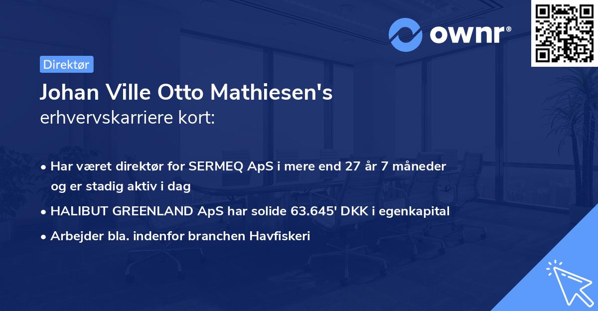 Johan Ville Otto Mathiesen's erhvervskarriere kort