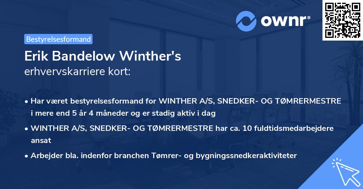 Erik Bandelow Winther's erhvervskarriere kort