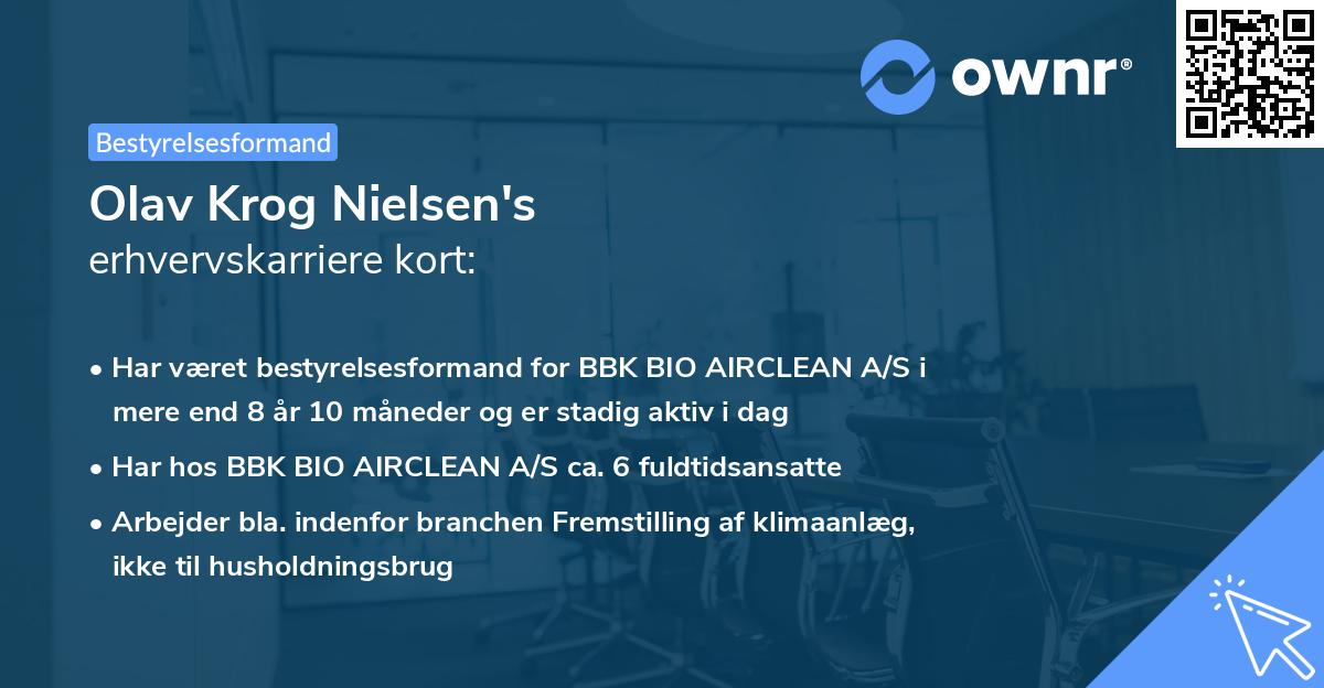 Olav Krog Nielsen's erhvervskarriere kort