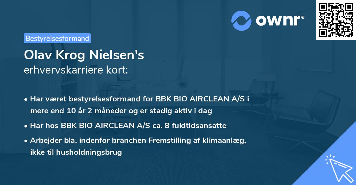 Olav Krog Nielsen's erhvervskarriere kort