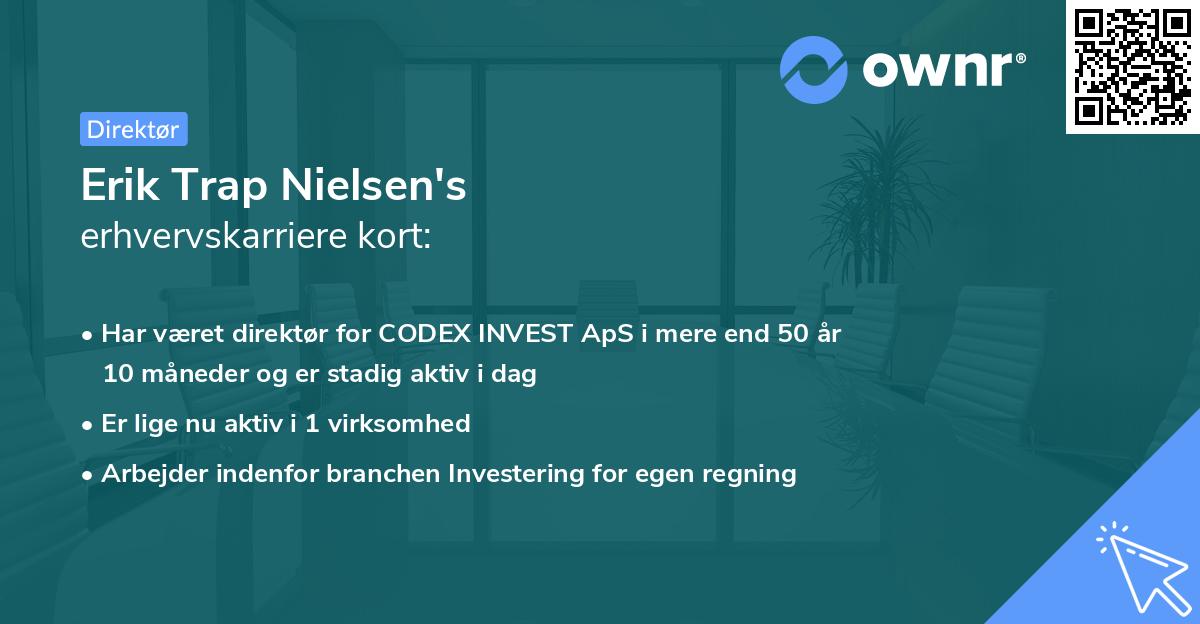 Erik Trap Nielsen's erhvervskarriere kort
