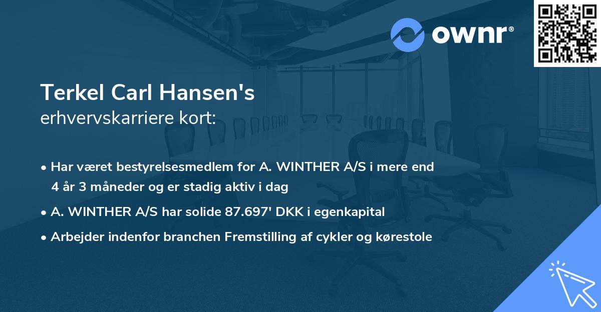 Terkel Carl Hansen's erhvervskarriere kort