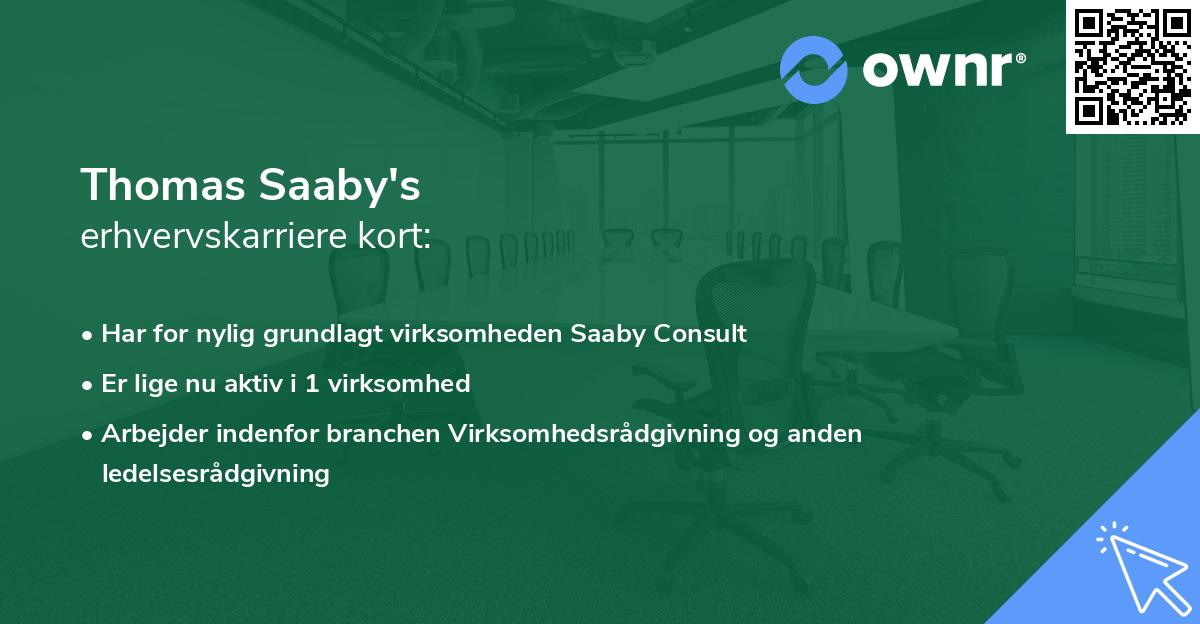 Thomas Saaby's erhvervskarriere kort