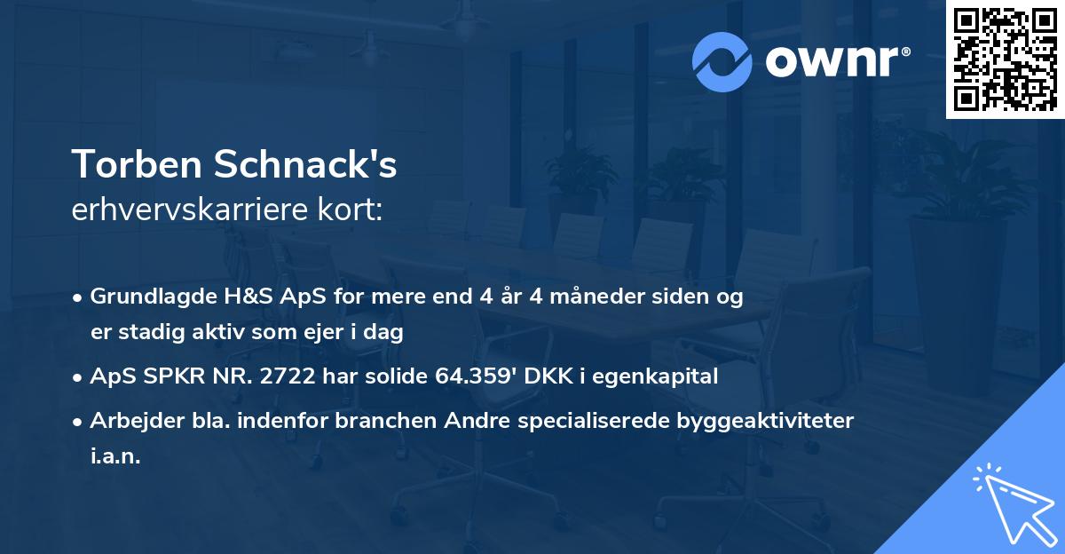 Torben Schnack's erhvervskarriere kort