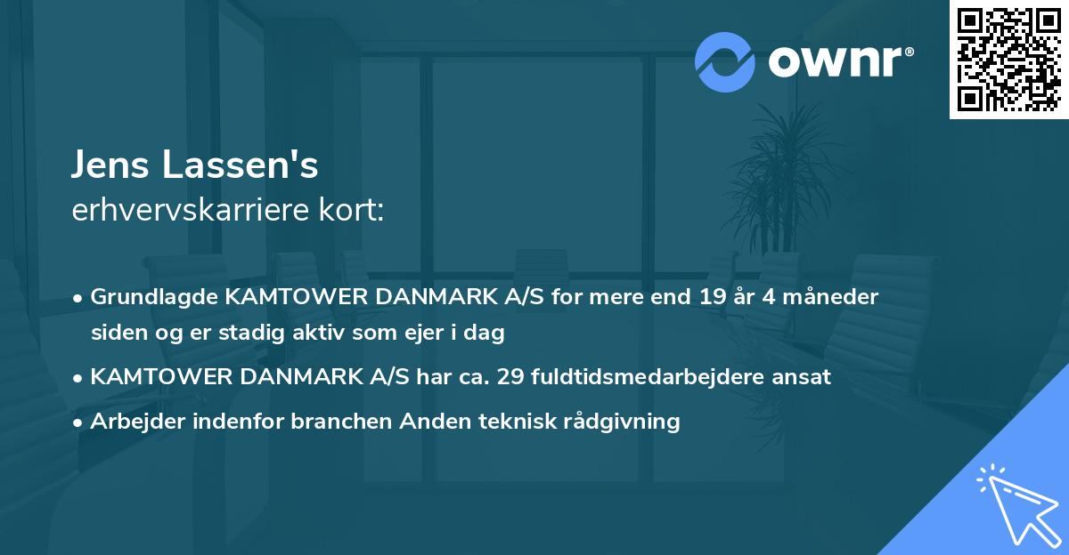 Jens Lassen's erhvervskarriere kort