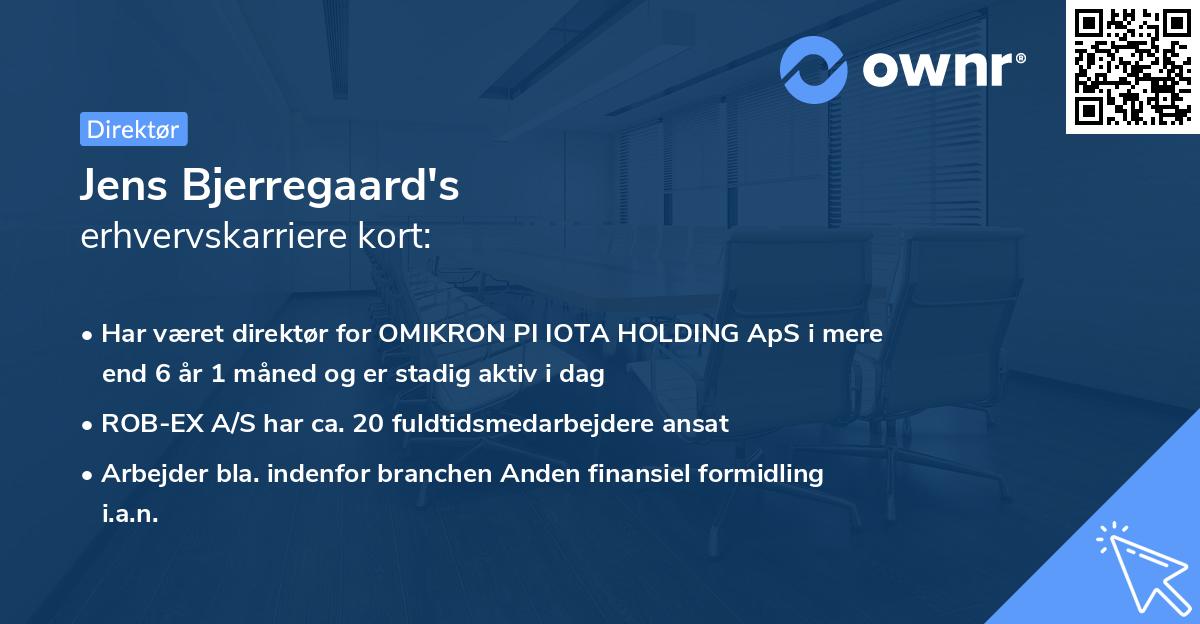 Jens Bjerregaard's erhvervskarriere kort
