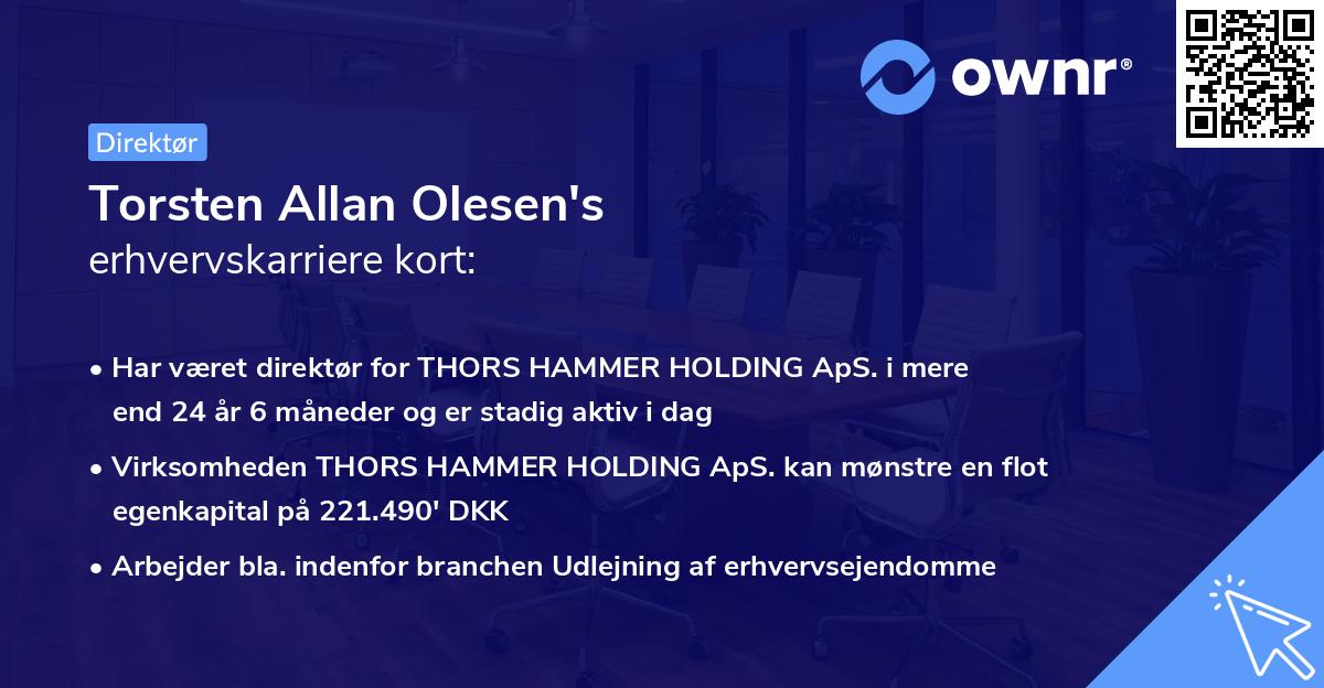 Torsten Allan Olesen's erhvervskarriere kort