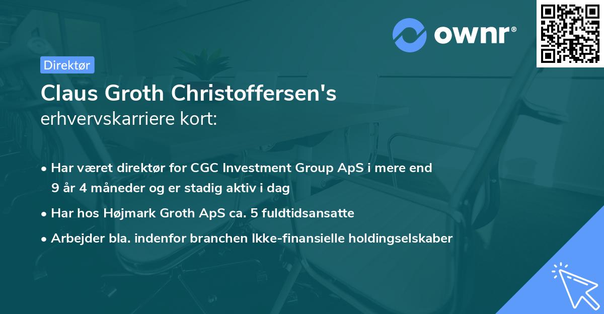 Claus Groth Christoffersen's erhvervskarriere kort