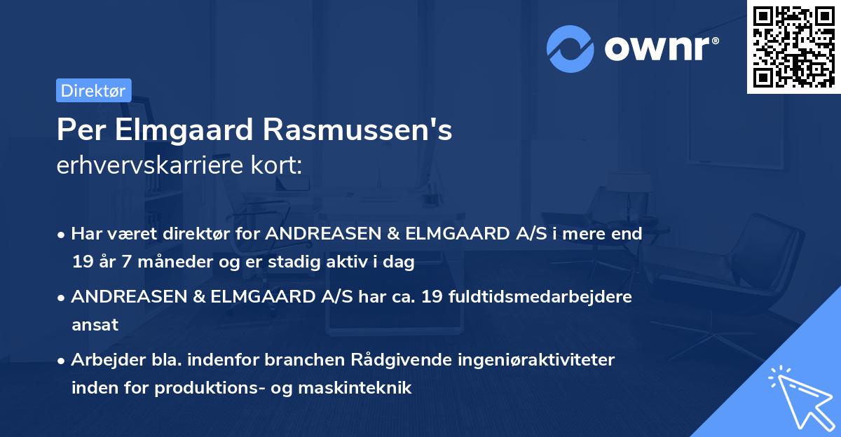 Per Elmgaard Rasmussen's erhvervskarriere kort