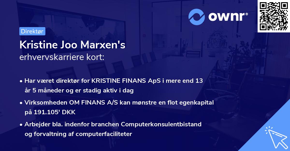 Kristine Joo Marxen's erhvervskarriere kort
