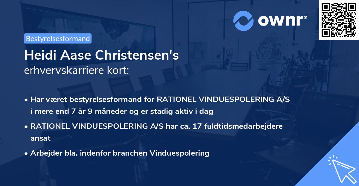 Heidi Aase Christensen's erhvervskarriere kort