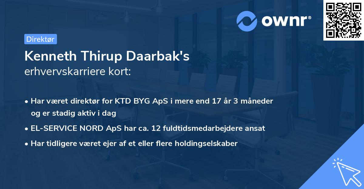 Kenneth Thirup Daarbak's erhvervskarriere kort