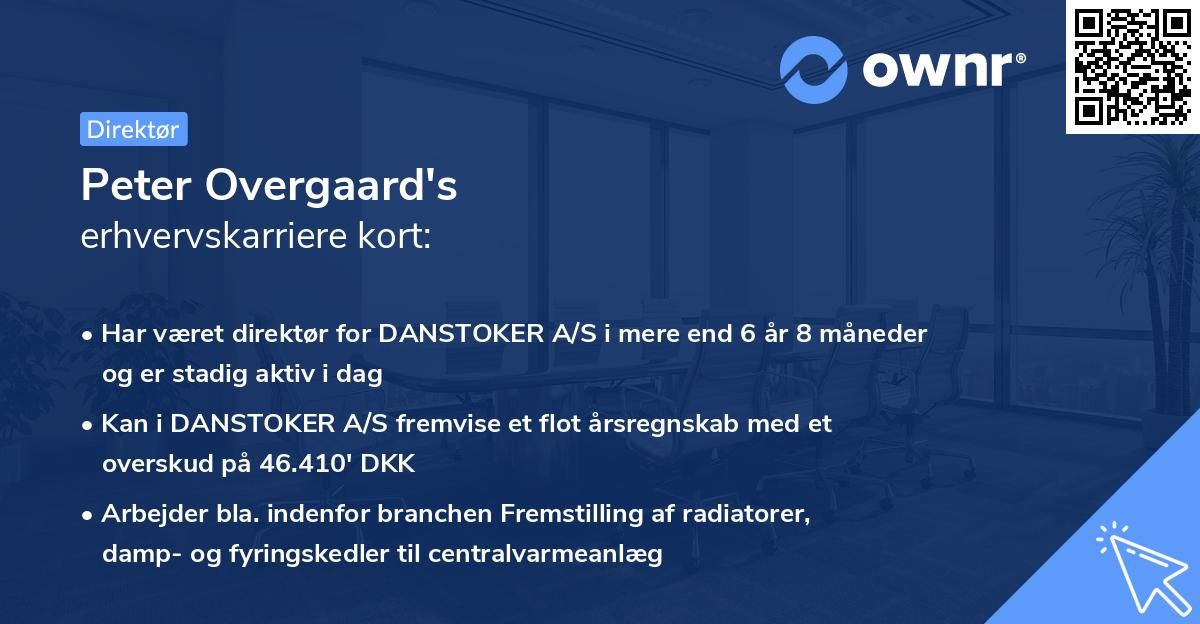 Peter Overgaard's erhvervskarriere kort