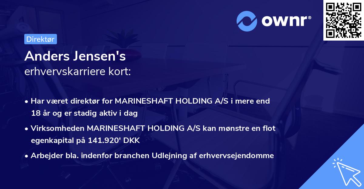 Anders Jensen's erhvervskarriere kort