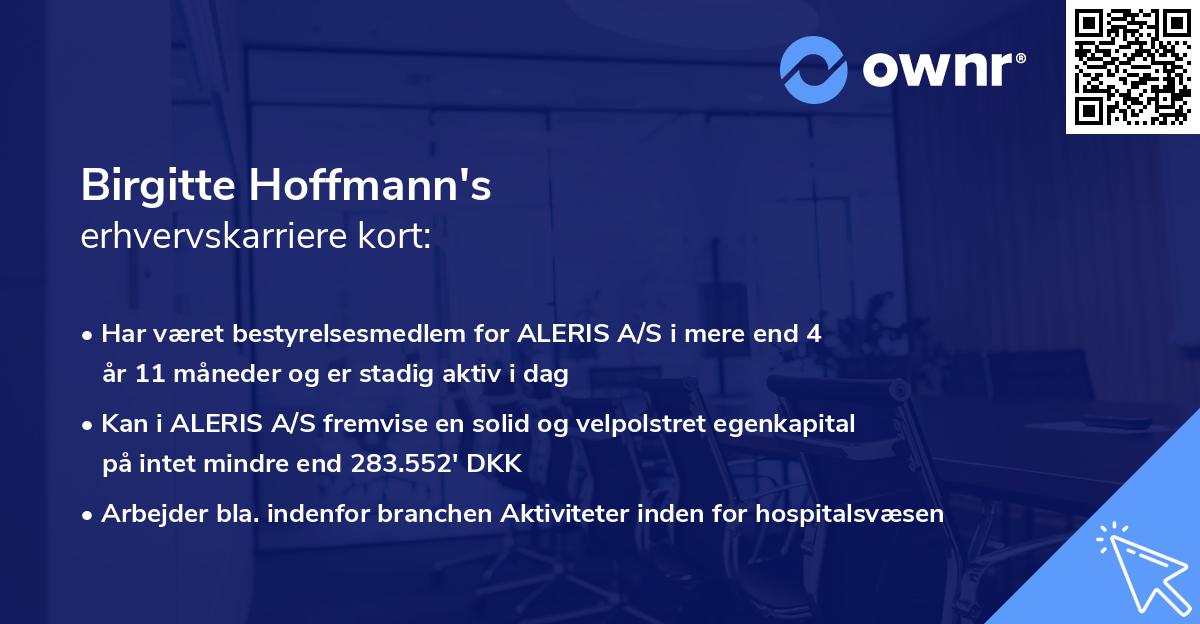 Birgitte Hoffmann's erhvervskarriere kort