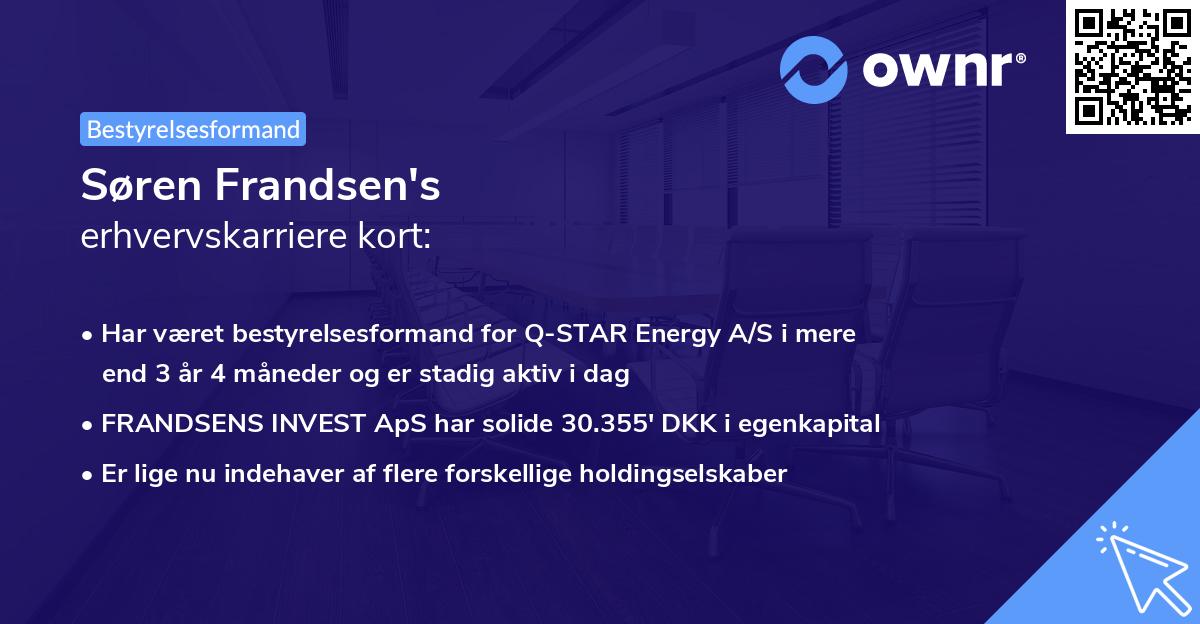 Søren Frandsen's erhvervskarriere kort