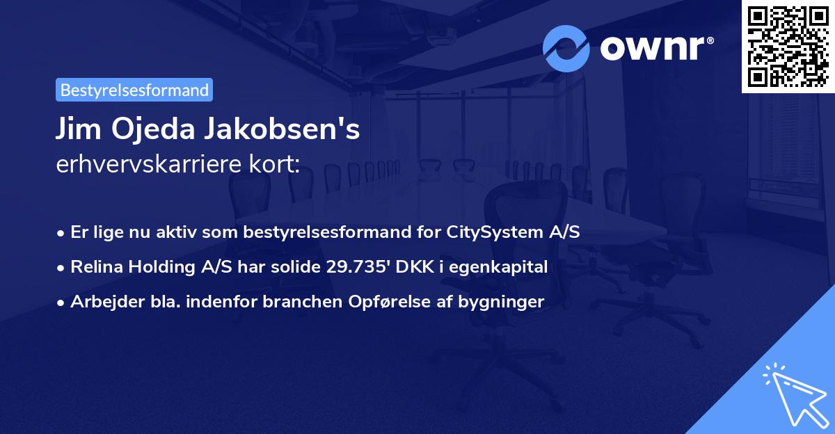 Jim Ojeda Jakobsen's erhvervskarriere kort