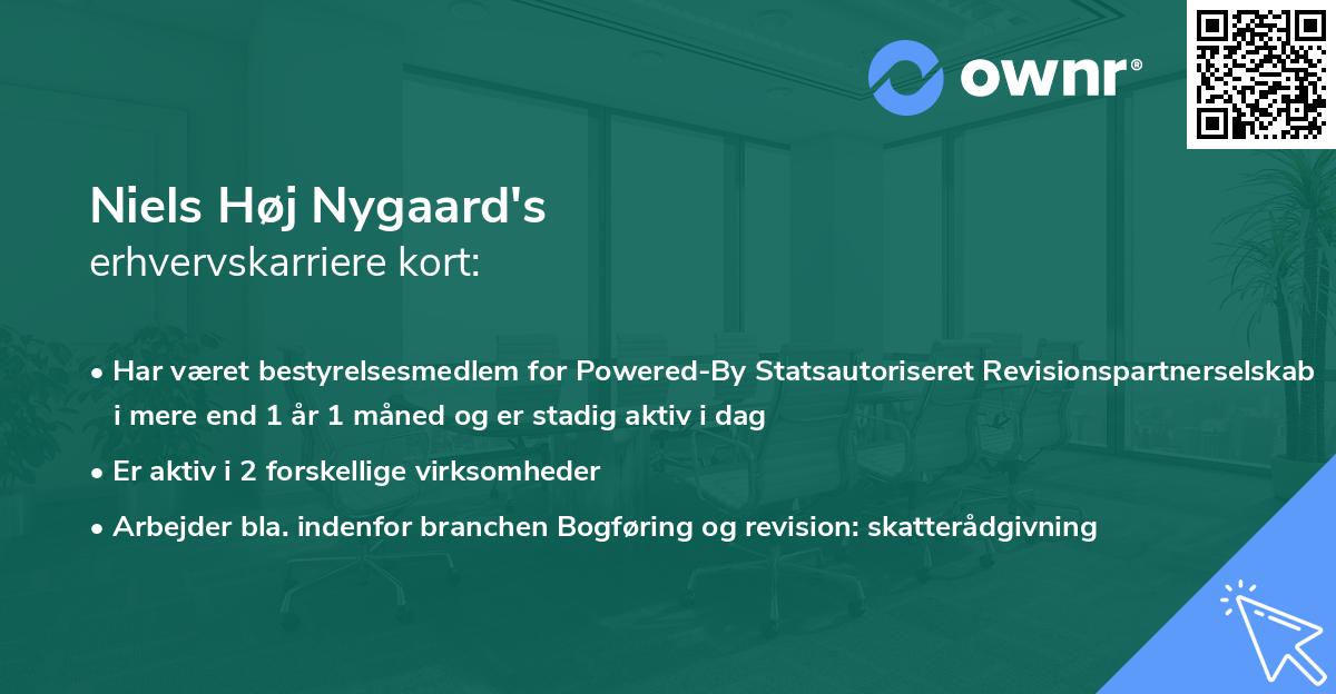 Niels Høj Nygaard's erhvervskarriere kort