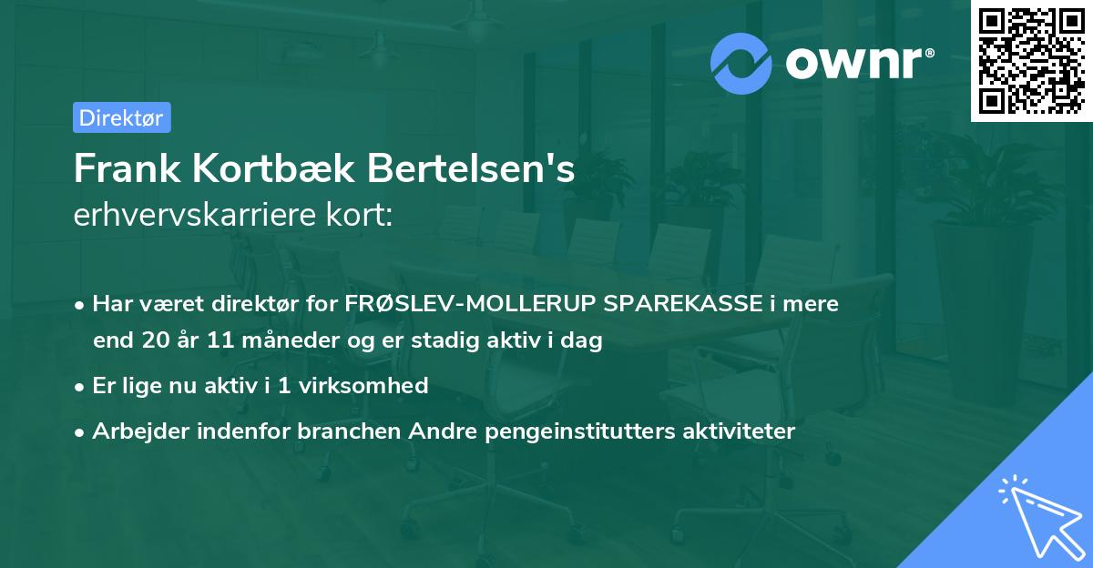Frank Kortbæk Bertelsen's erhvervskarriere kort