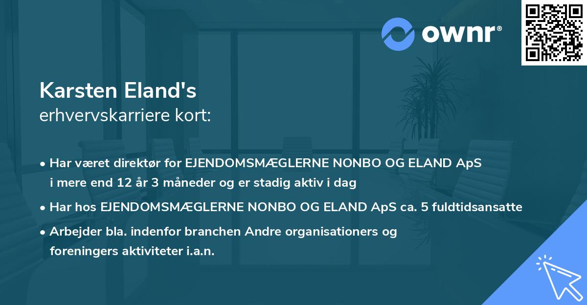 Karsten Eland's erhvervskarriere kort