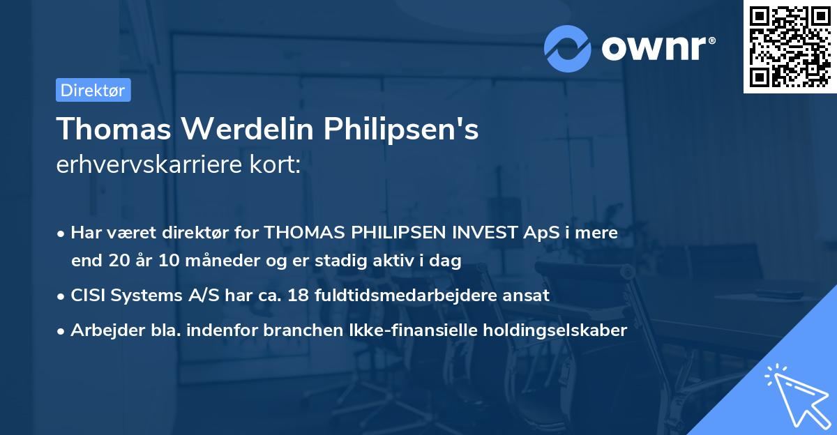 Thomas Werdelin Philipsen's erhvervskarriere kort