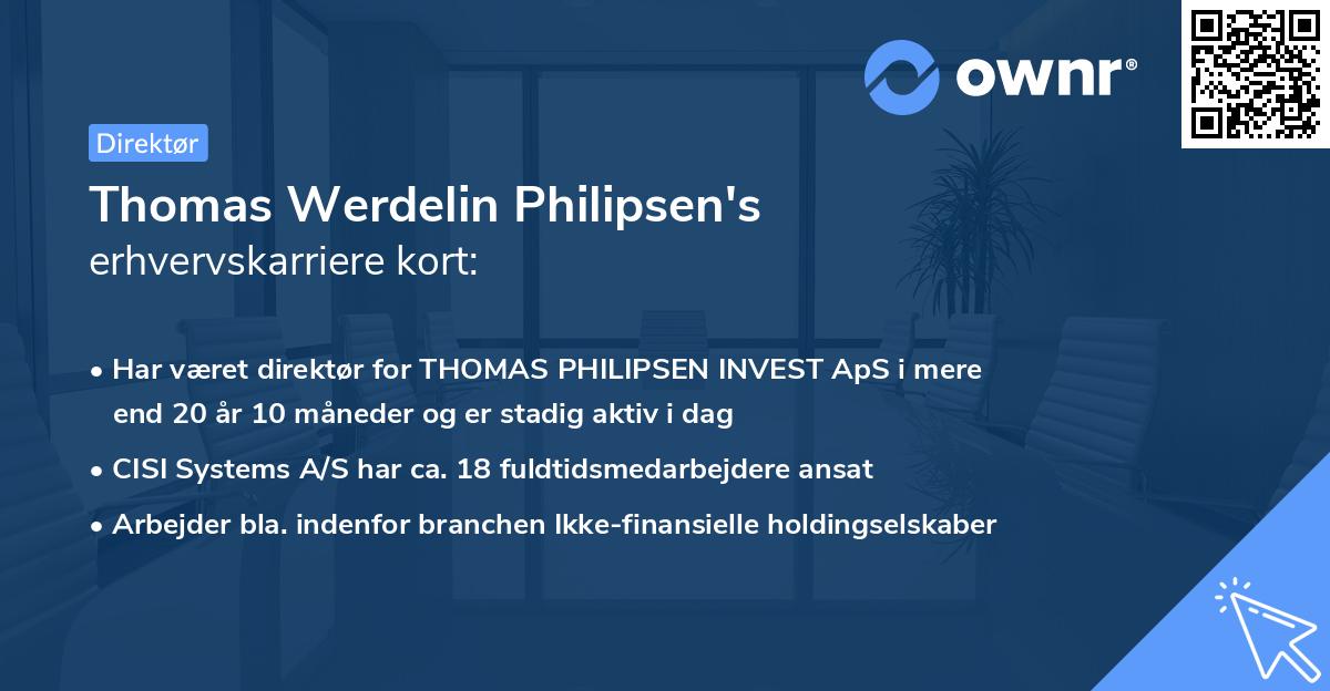 Thomas Werdelin Philipsen's erhvervskarriere kort