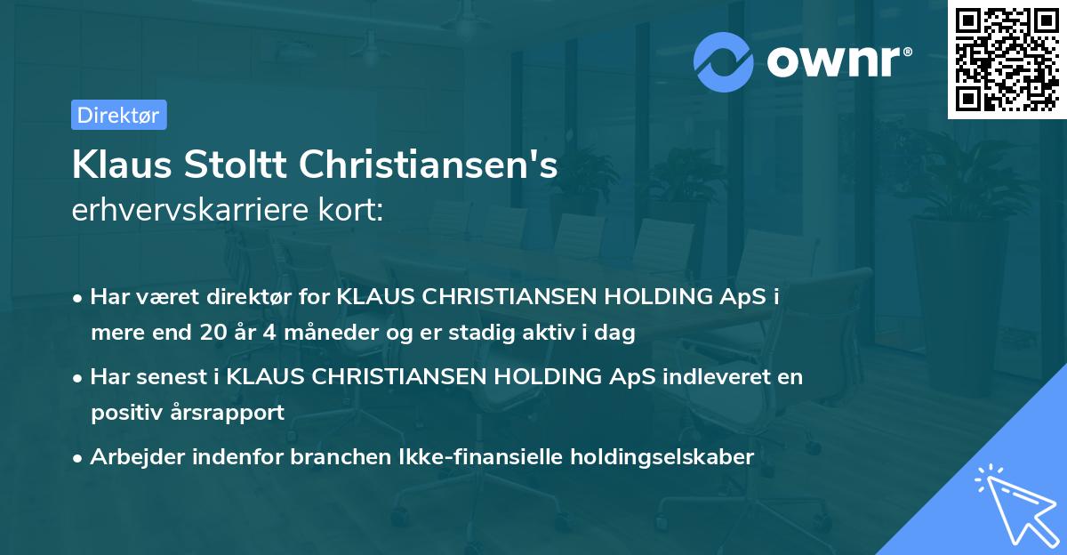 Klaus Stoltt Christiansen's erhvervskarriere kort