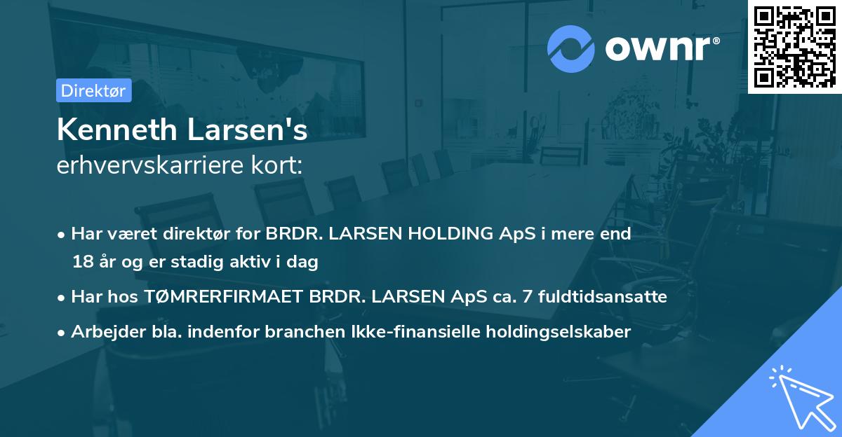 Kenneth Larsen's erhvervskarriere kort