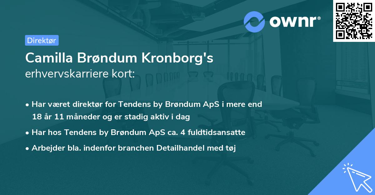 Camilla Brøndum Kronborg's erhvervskarriere kort